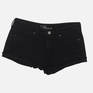 Mavi Women’s Mid-Rise Cameron Black Jean Cuffed Denim Shorts, Size 28